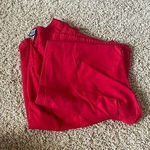 red scrub set